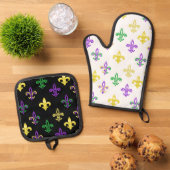 Mardi Gras Beads Ovenwant & Pannenlap Set (Top down)