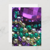 Mardi Gras Beads Paarse Briefkaarten (Voorkant / Achterkant)
