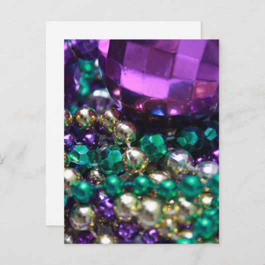 Mardi Gras Beads Paarse Briefkaarten (Voorkant / Achterkant)