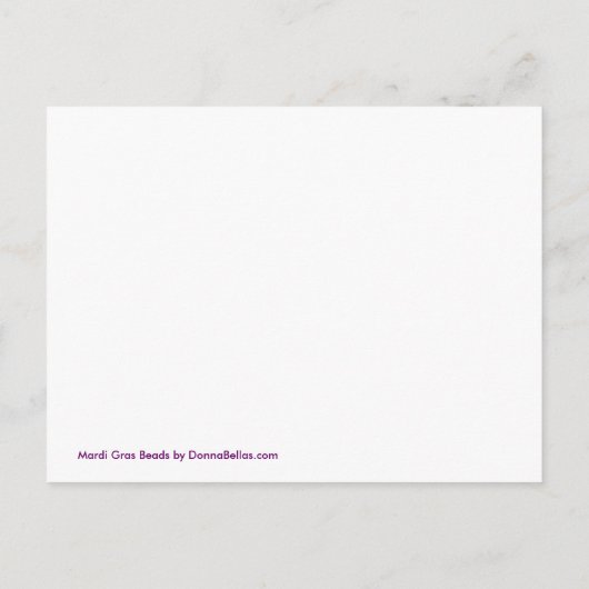 Mardi Gras Beads Paarse Briefkaarten (Achterkant)