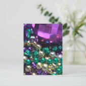 Mardi Gras Beads Paarse Briefkaarten (Staand voorkant)