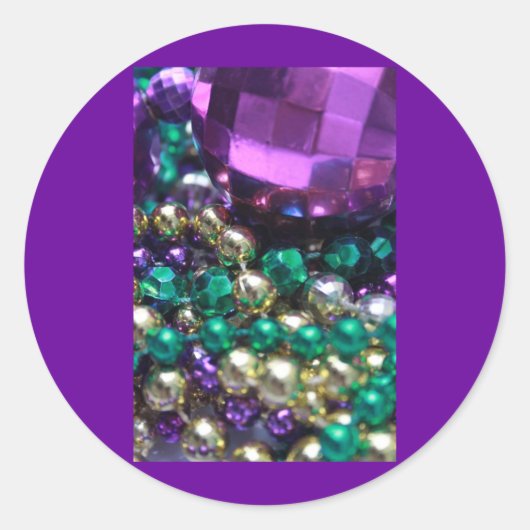 Mardi Gras Beads Paarse Sticker (Voorkant)