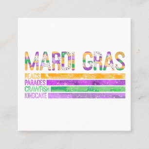 Mardi Gras Beads Parades Crawfish King Cake Vierkante Visitekaartje