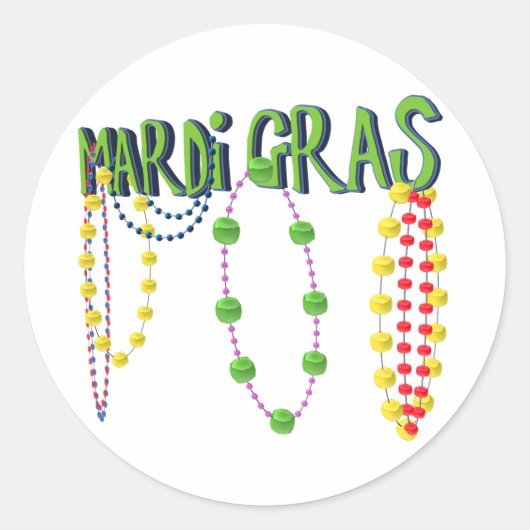Mardi Gras Beads Ronde Sticker (Voorkant)