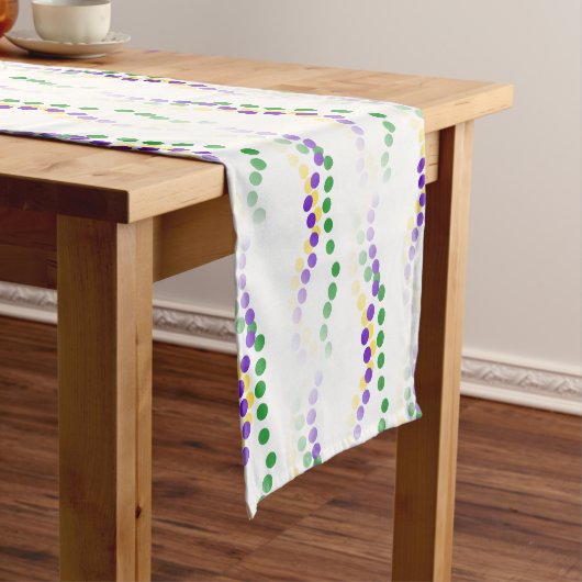 Mardi Gras Beads Table Runner Korte Tafelloper (Voorbeeld)