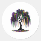 Mardi Gras Beads Tree Fun Festive Nola New Orleans Ronde Sticker (Voorkant)