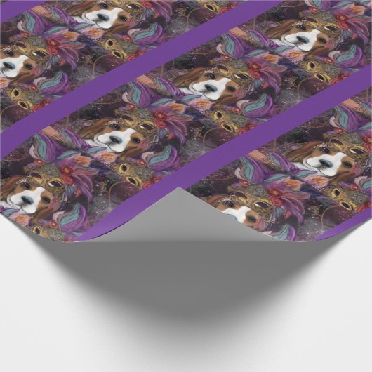 MARDI GRAS BEAGLE CADEAUPAPIER (Hoek)