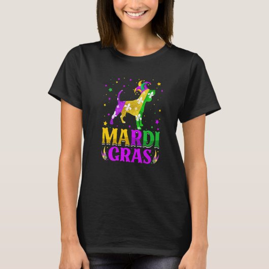 Mardi Gras Beagle Dog Lover Carnival Jester Premiu T-shirt (Voorkant)