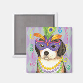 Mardi Gras Beagle Magneet (Voorkant / Achterkant)
