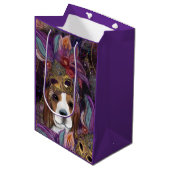 MARDI GRAS BEAGLE MEDIUM CADEAUZAKJE (Voorkant Gekanteld)