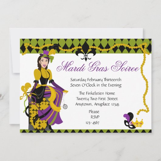 Mardi Gras Beauty Kaart (Voorkant)