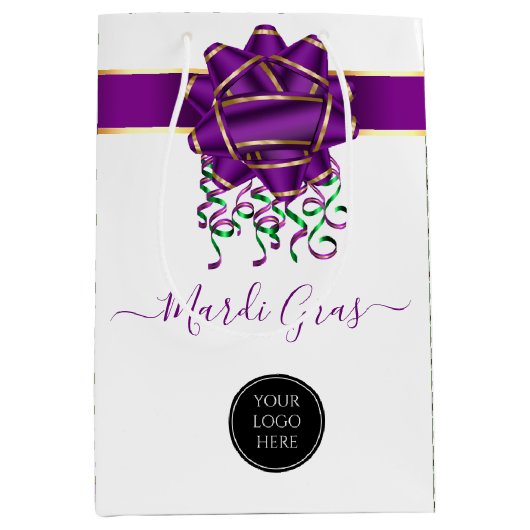 Mardi Gras Bedrijfslogo Medium Cadeauzakje (Voorkant)