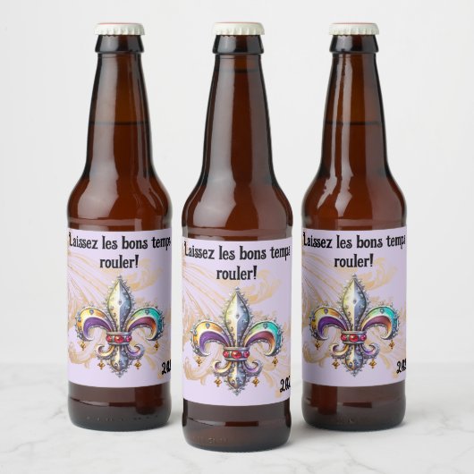 Mardi Gras Beer Bottle Label Bier Etiket (Flessen)