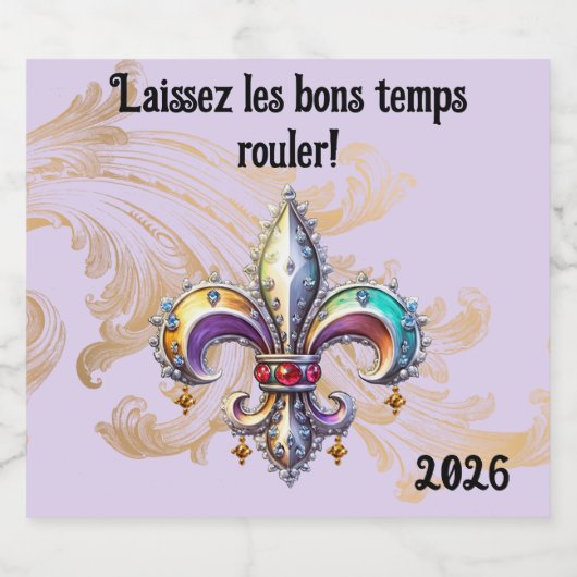 Mardi Gras Beer Bottle Label Bier Etiket (Enkel label)