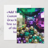 Mardi Gras beheert grote kralen of nodigt uit Kaart (Voorkant / Achterkant)