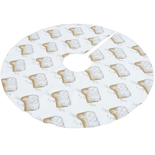 Mardi Gras Beignet Pastry New Orleans Louisiana Kerstboom Rok (Gekanteld)