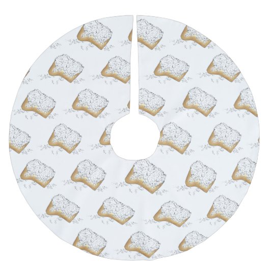 Mardi Gras Beignet Pastry New Orleans Louisiana Kerstboom Rok (Voorkant)