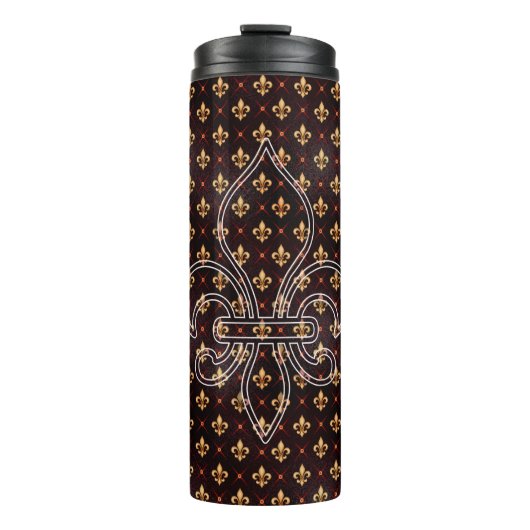 Mardi Gras-beker, Mardi Gras Fleur de Lis Thermosbeker (Voorkant)