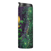 Mardi Gras-beker, marmer, glitters en liefde Thermosbeker (Geroteerd rechts)