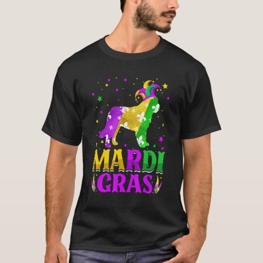 Mardi Gras Bernard Dog Lover Carnival Jester T-shirt (Voorkant)