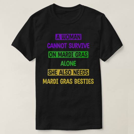 Mardi Gras Besties Mardi Gras Celebration Funny Qu T-shirt (Design voorkant)