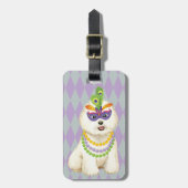 Mardi Gras Bichon Frise Bagagelabel (Voorkant verticaal)