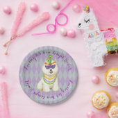 Mardi Gras Bichon Frise Papieren Bordje (Feest)