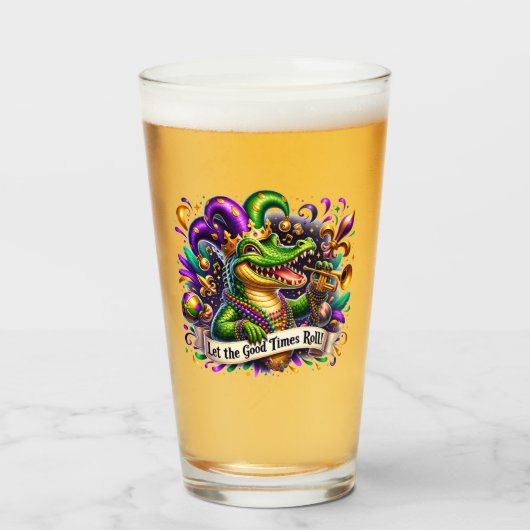 Mardi Gras Bier Glas (Voorkant gevuld)