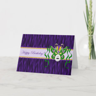 Mardi Gras Birthday Card Kaart