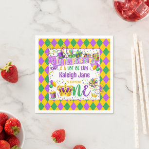 Mardi Gras Birthday (een kleine koning Cake & Fun) Servet