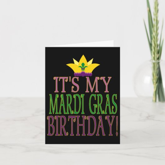 Mardi Gras Birthday - Fun Mardi Gras Party Theme Kaart (Voorkant)