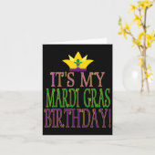 Mardi Gras Birthday - Fun Mardi Gras Party Theme Kaart (Gele Bloem)