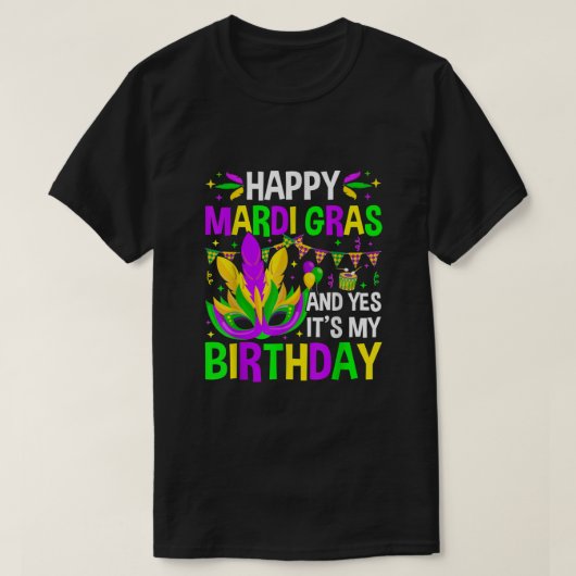 Mardi Gras Birthday is mijn Mardi Gras Birthday Ya T-shirt (Design voorkant)