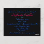 "Mardi Gras Birthday" - Masker in Blauw/Groen [a] Briefkaart (Achterkant)