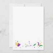 Mardi Gras Birthday Party Invitation Kaart (Achterkant)