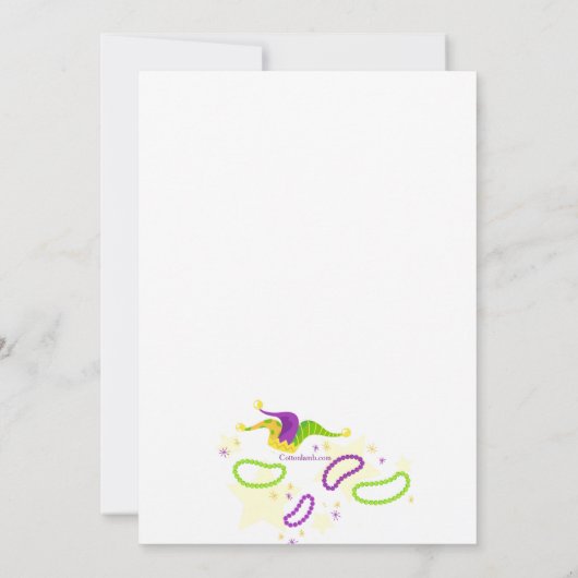 Mardi Gras Birthday Party Invitation Kaart (Achterkant)