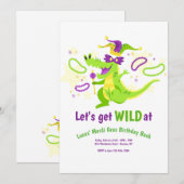 Mardi Gras Birthday Party Invitation Kaart (Voorkant / Achterkant)
