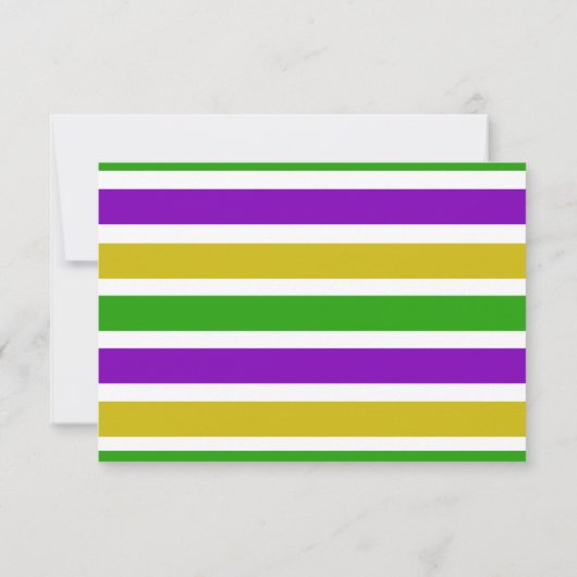 Mardi Gras Birthday Party Invitation Kaart (Achterkant)