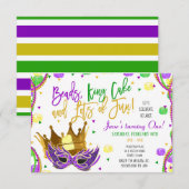 Mardi Gras Birthday Party Invitation Kaart (Voorkant / Achterkant)