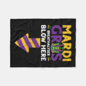 Mardi Gras blaas blaas hier grappige volwassen mer Fleece Deken (Voorkant (Horizontaal))