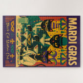 Mardi Gras Black Cat Martini Club Trio Legpuzzel (Horizontaal)