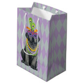 Mardi Gras Black Lab Medium Cadeauzakje (Achterkant Gekanteld)