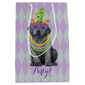Mardi Gras Black Lab Medium Cadeauzakje (Voorkant)