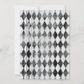 Mardi Gras Black White Masquerade Mask Harlequin Kaart (Achterkant)