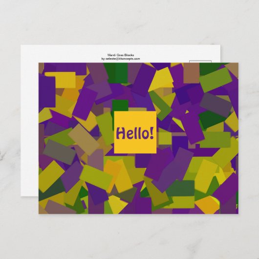 Mardi Gras Blocks Briefkaart (Voorkant / Achterkant)