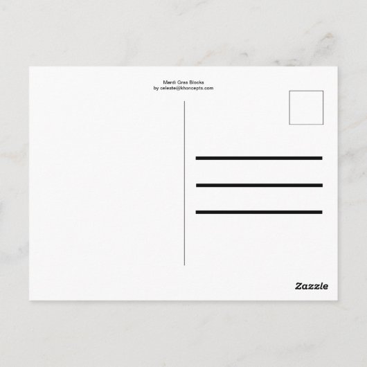 Mardi Gras Blocks Briefkaart (Achterkant)