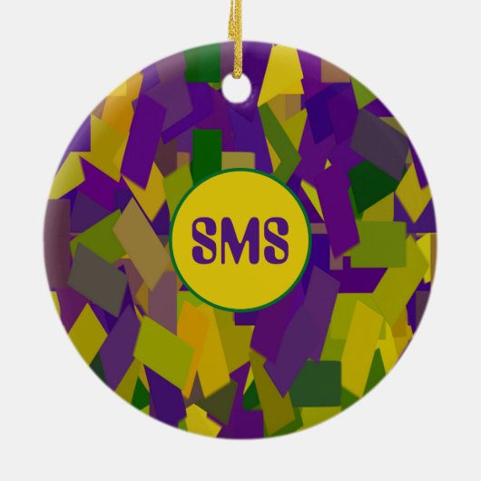 Mardi Gras Blocks Keramisch Ornament (Achterkant)