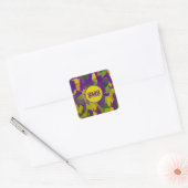 Mardi Gras Blocks Vierkante Sticker (Envelop)