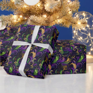 Mardi Gras bloemmotief Cadeaupapier