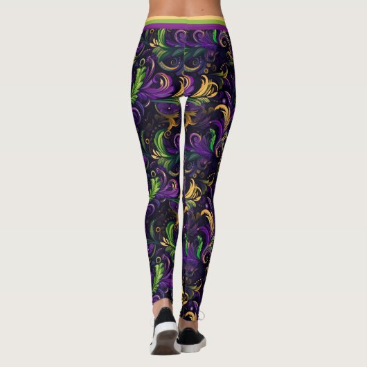Mardi Gras bloemmotief Leggings (Achterkant)